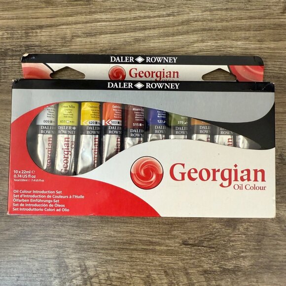 Daler Rowney Georgian Oil Colour 10x22ml Set For Artists & Professionals Pigment - Picture 1 of 3